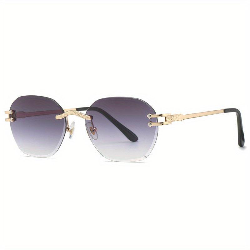 Rimless Sunglasses For Women Men Casual Gradient UV400