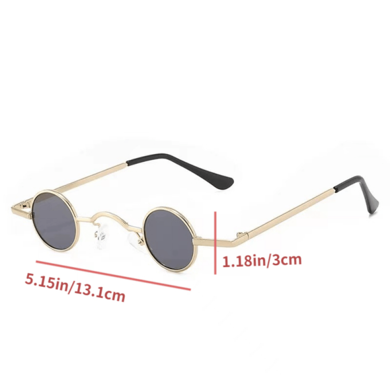Round Metal Frame Sunglasses Y2K Tinted Lens Glasses