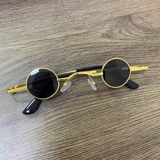 Round Metal Frame Sunglasses Y2K Tinted Lens Glasses