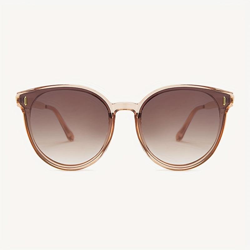 Cat Eye Sunglasses Solid Round Frame Gradient Lens UV400