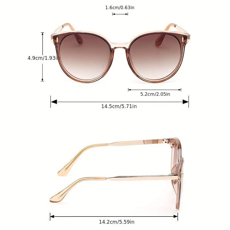 Cat Eye Sunglasses Solid Round Frame Gradient Lens UV400