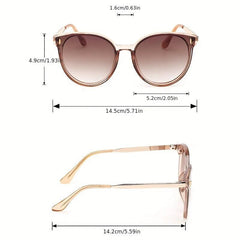 Cat Eye Sunglasses Solid Round Frame Gradient Lens UV400