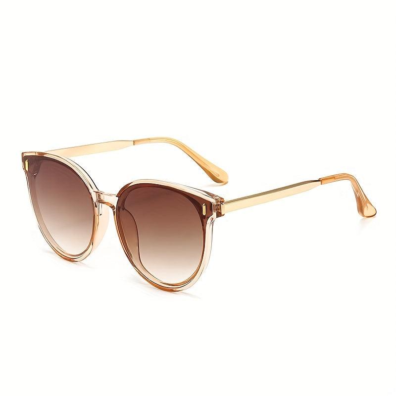Cat Eye Sunglasses Solid Round Frame Gradient Lens UV400
