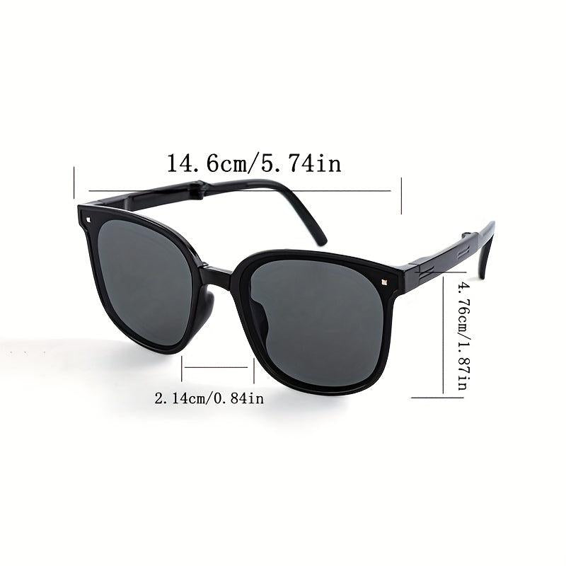 Foldable Sunglasses Rivet Decor Jelly Frame UV400