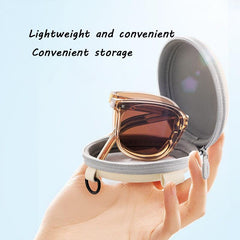 Foldable Sunglasses Rivet Decor Jelly Frame UV400
