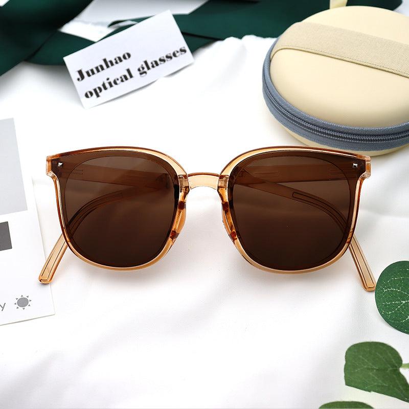 Foldable Sunglasses Rivet Decor Jelly Frame UV400