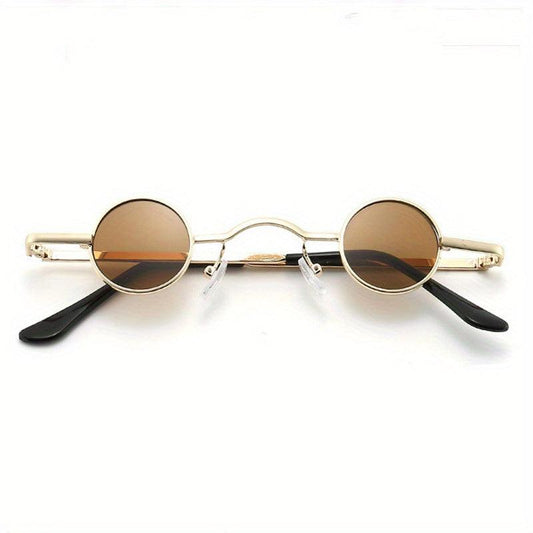 Round Frame Sunglasses Tinted Lens Metal Vintage Eyewear UV400
