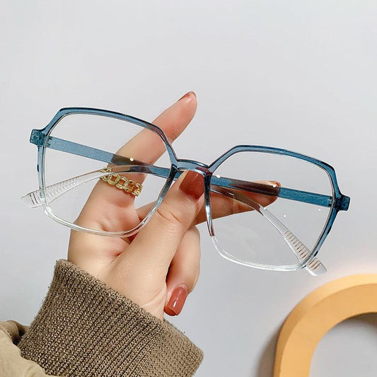 Square Clear Lens Anti Light Glasses Black