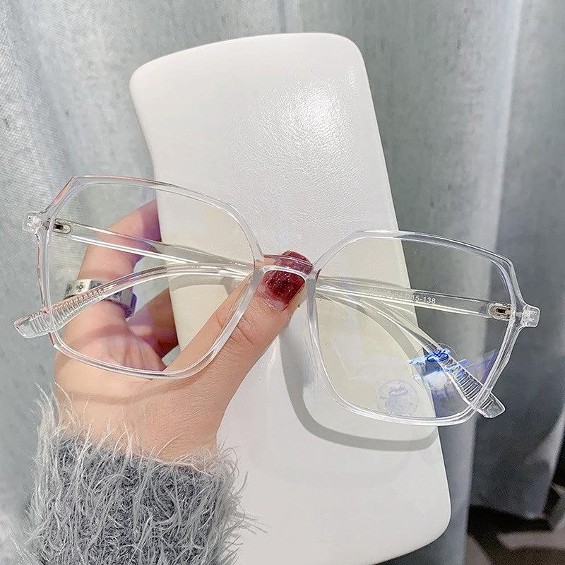 Square Clear Lens Anti Light Glasses Black