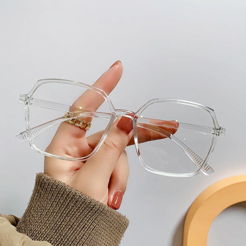 Square Clear Lens Anti Light Glasses Black