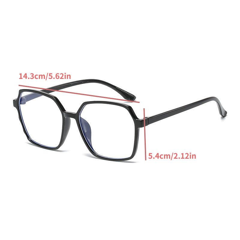 Square Clear Lens Anti Light Glasses Black