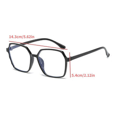 Square Clear Lens Anti Light Glasses Black