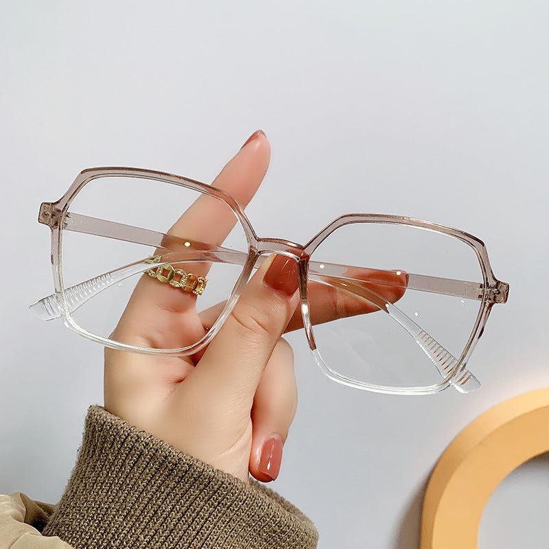 Square Clear Lens Anti Light Glasses Black