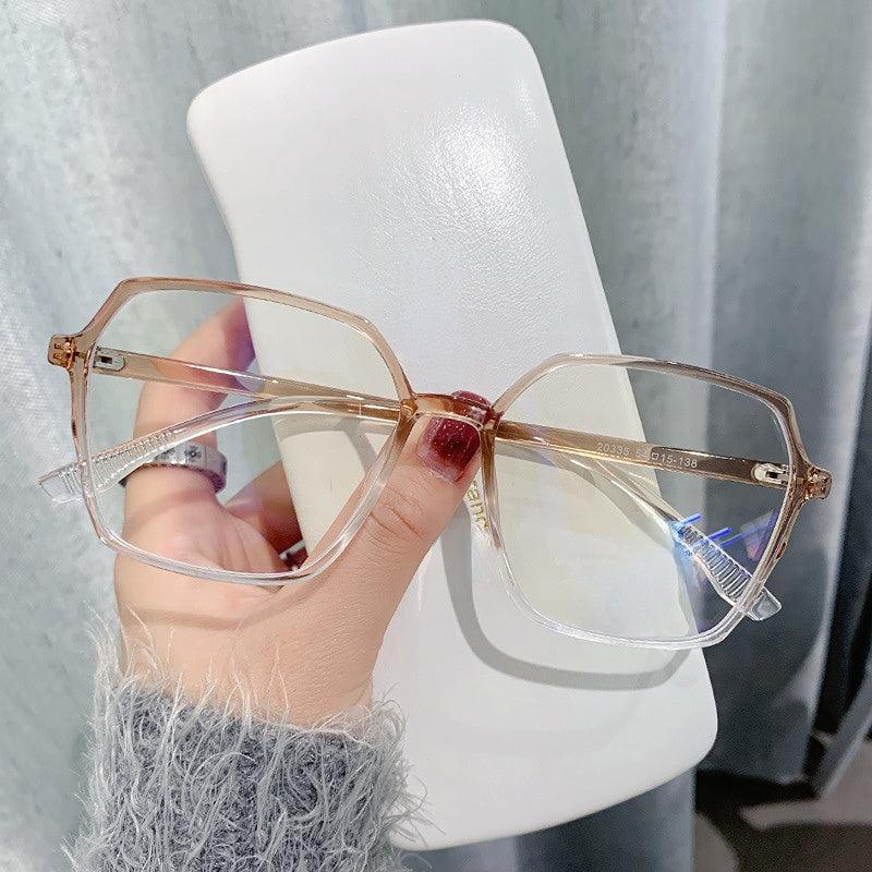 Square Clear Lens Anti Light Glasses Black