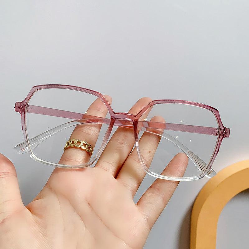 Square Clear Lens Anti Light Glasses Black