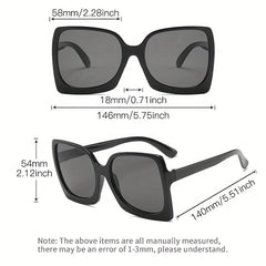 Oversized Square Sunglasses UV400 Protection