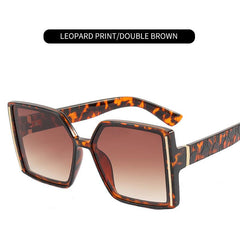Multicolor Large Frame Sunglasses with Zipper Case
