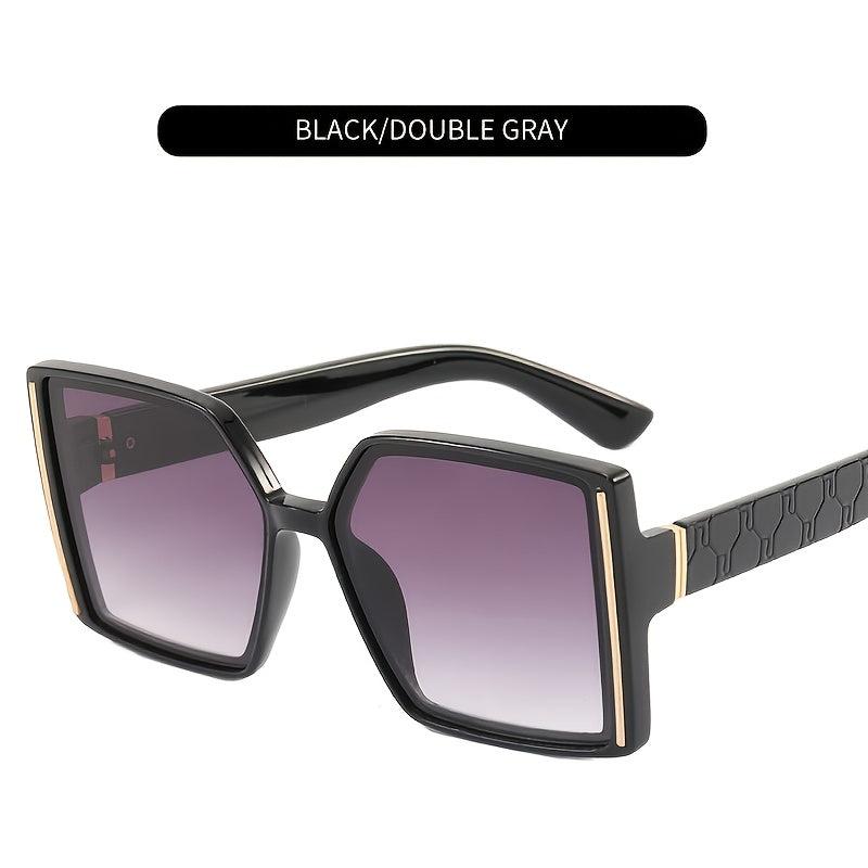 Multicolor Large Frame Sunglasses with Zipper Case