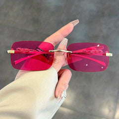 Leopard Charm Rimless Sunglasses UV400