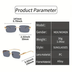 Leopard Charm Rimless Sunglasses UV400