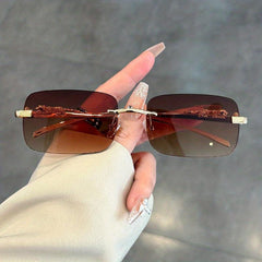 Leopard Charm Rimless Sunglasses UV400