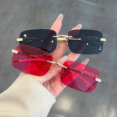 Leopard Charm Rimless Sunglasses UV400