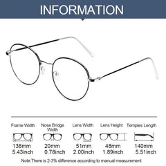 Vintage Round Light Blocking Glasses Spectacles Lens Computer Game Glasses