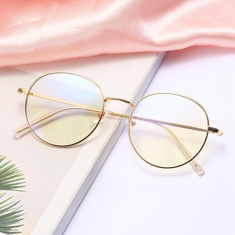 Vintage Round Light Blocking Glasses Spectacles Lens Computer Game Glasses