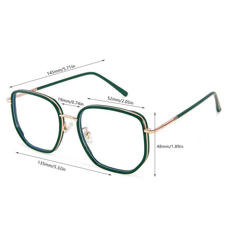 Rectangle Clear Lens Glasses Thin Metal Temple Eyewear