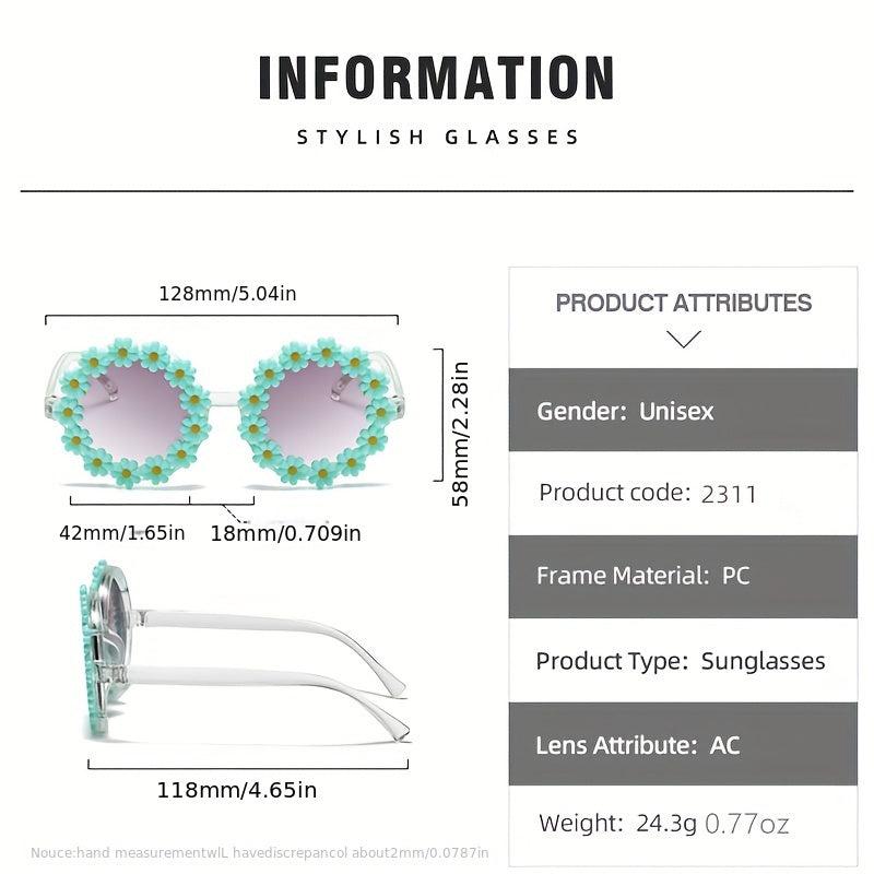 Daisy Round Sunglasses Vintage Beach Travel Eyeglasses