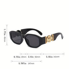 Retro Rectangle Sunglasses Vintage Narrow UV400 Protection