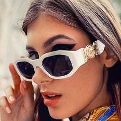 Retro Rectangle Sunglasses Vintage Narrow UV400 Protection