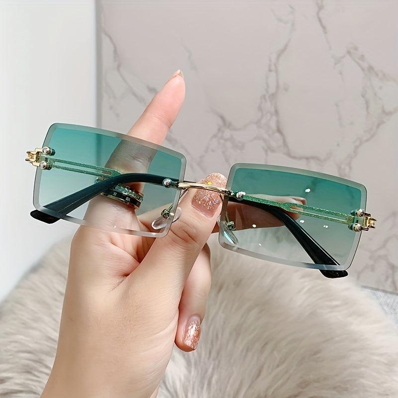 Gradient Women Metal Sunglasses Stylish Outdoor Sunshade Driving Eyeglasses