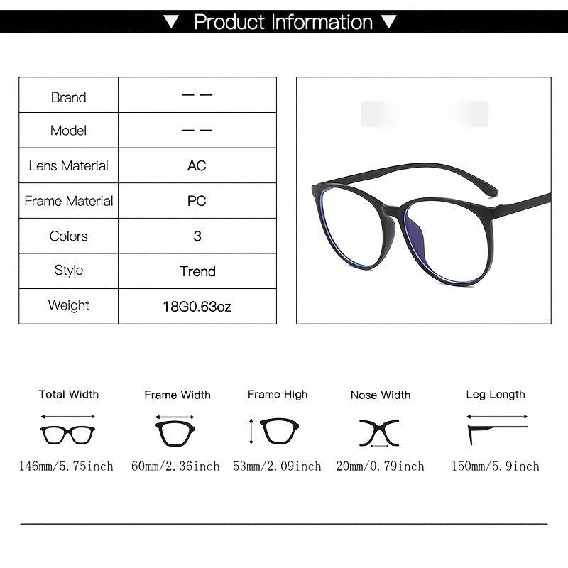 Round Frame Casual Clear Eyeglasses Light Blocking TV Gaming Glasses
