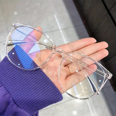Round Frame Casual Clear Eyeglasses Light Blocking TV Gaming Glasses