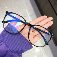 Round Frame Casual Clear Eyeglasses Light Blocking TV Gaming Glasses