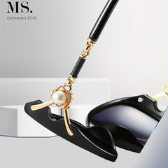 Cat Eye Sunglasses Gradient Lens Faux Pearl Decor UV400
