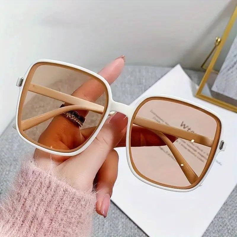 Oversized Square Sunglasses Casual Gradient Glasses