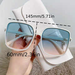 Oversized Square Sunglasses Casual Gradient Glasses