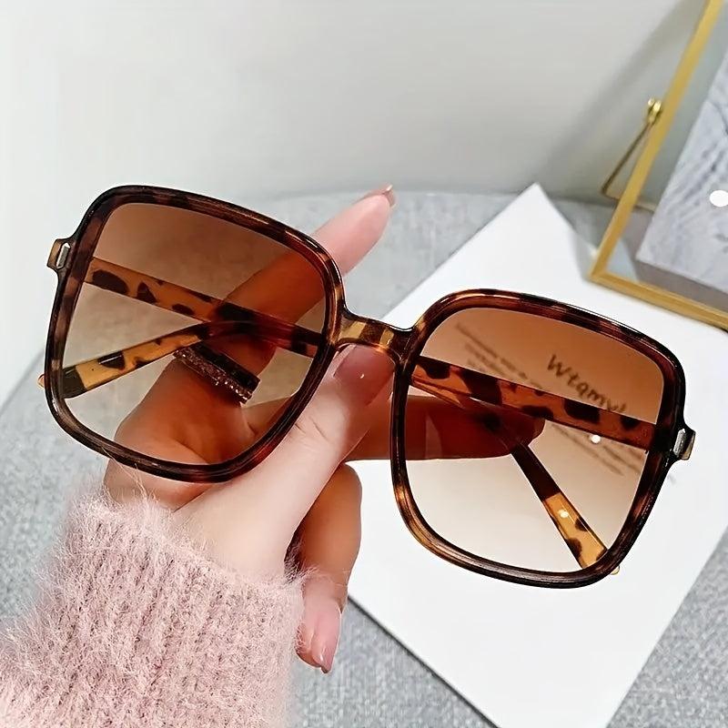 Oversized Square Sunglasses Casual Gradient Glasses