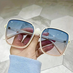 Oversized Square Sunglasses Casual Gradient Glasses