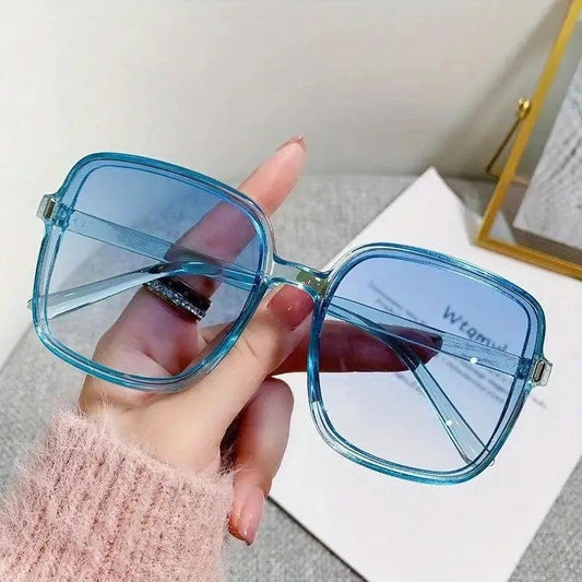 Oversized Square Sunglasses Casual Gradient Glasses