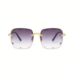 Rimless Square Frame Sunglasses Gradient Lens UV400