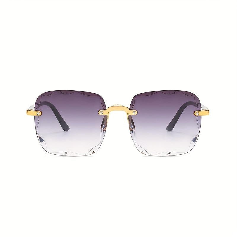 Rimless Square Frame Sunglasses Gradient Lens UV400