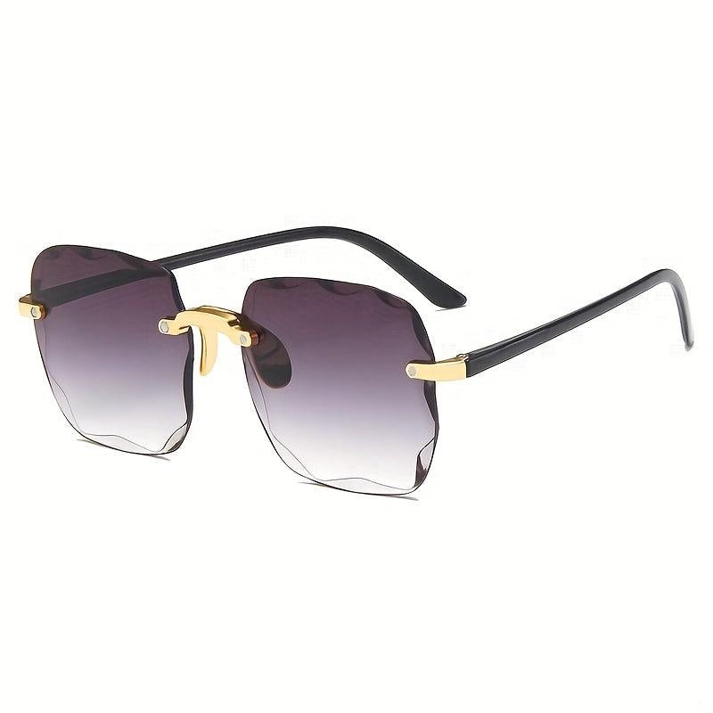 Rimless Square Frame Sunglasses Gradient Lens UV400