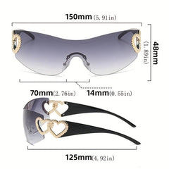 Y2K Rimless Sunglasses For Women Men UV Blocking