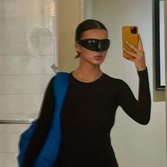 Y2K Punk Shield Sunglasses for Men Women