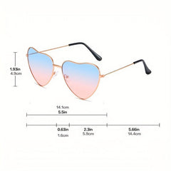 Heart Frame Sunglasses Gradient Tinted Lens