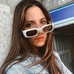 Vintage Small Rectangular Sunglasses Stylish Outdoor Eyeglasses