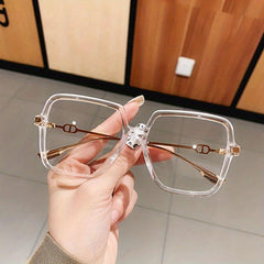 TR90 Light Blocking Glasses Large Frame Men Women Computer Glasses